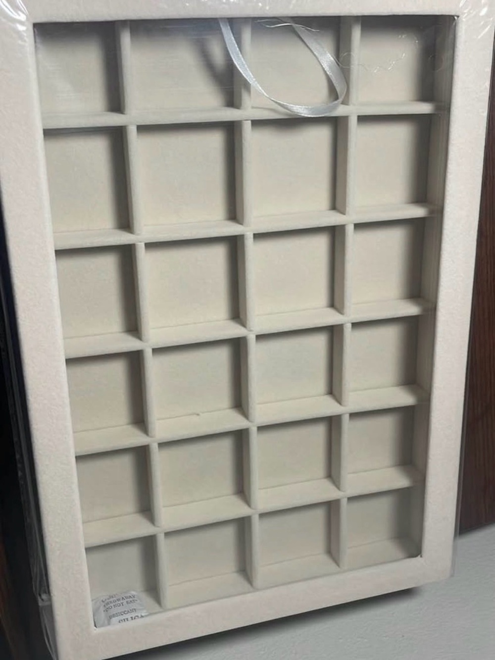 Neutral White Velvet Jewelry Display Tray Organizer by